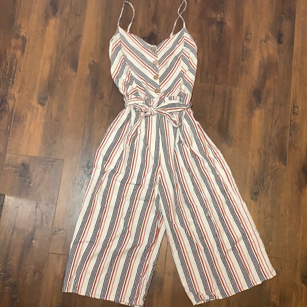 Alice Blue Striped Jumpsuit
